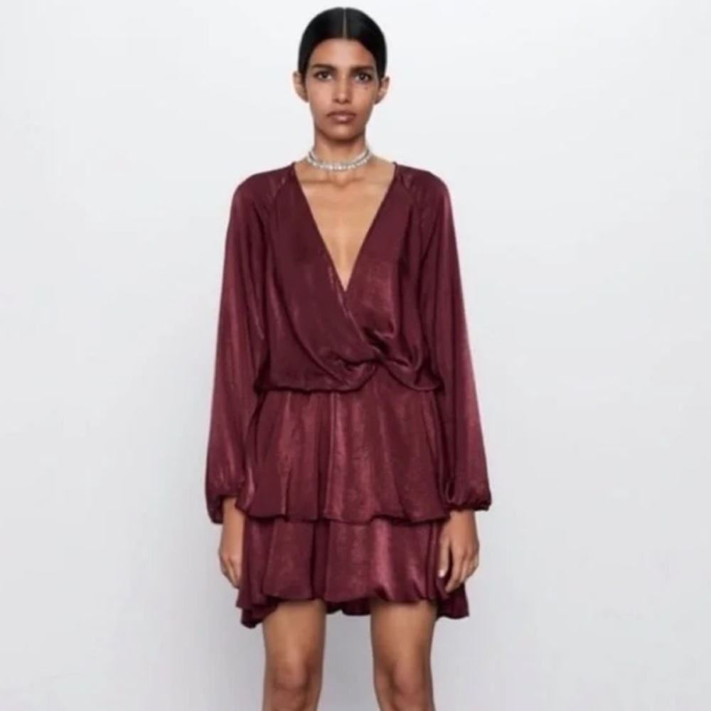 Zara NWT burgundy dresss Sz.XS